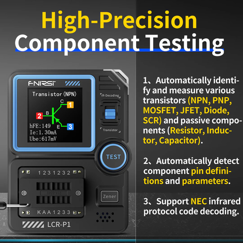 FNIRSI transistor tester LCR-P1, επαναφορτιζόμενο