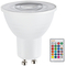 GloboStar® 76067 Λάμπα LED Σποτ GU10 6W 230V 400lm 180° με Ασύρματο Χειριστήριο RGB & Θερμό Λευκό 3000K